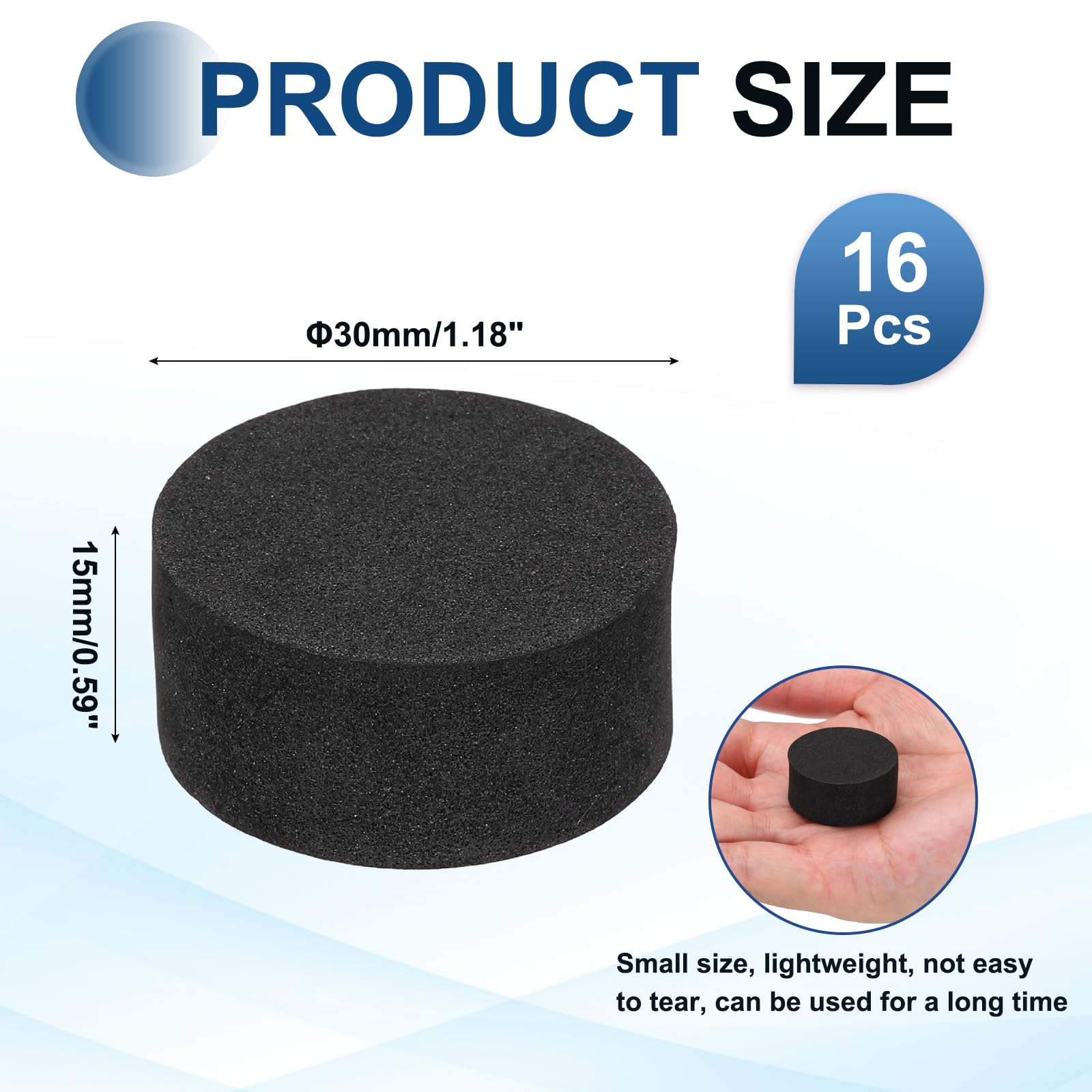 QUARKZMAN 16 Pezzi Supporti Isolamento Altoparlanti 30mmx15mm Base Antiscivolo Schiuma Assorbimento Urto Nero