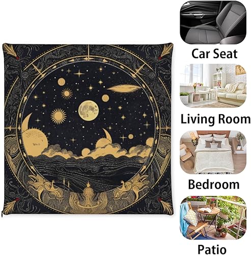 Miniatura 7 de Bardic Chair Cushion 1 Pack Ethnic Moon Pattern Memory Foam Seat Cushion Ethnic Painted Removable Square Chair Pads for Kitchen Dining Office Chairs