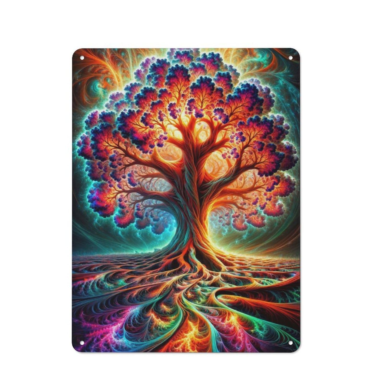 Junmoney The Incandescent Arboretum Rustic Metal Plaque 40X30cm For Guest Room Or Hallway, For Home Interiors, Feature Walls And Decorative Displays