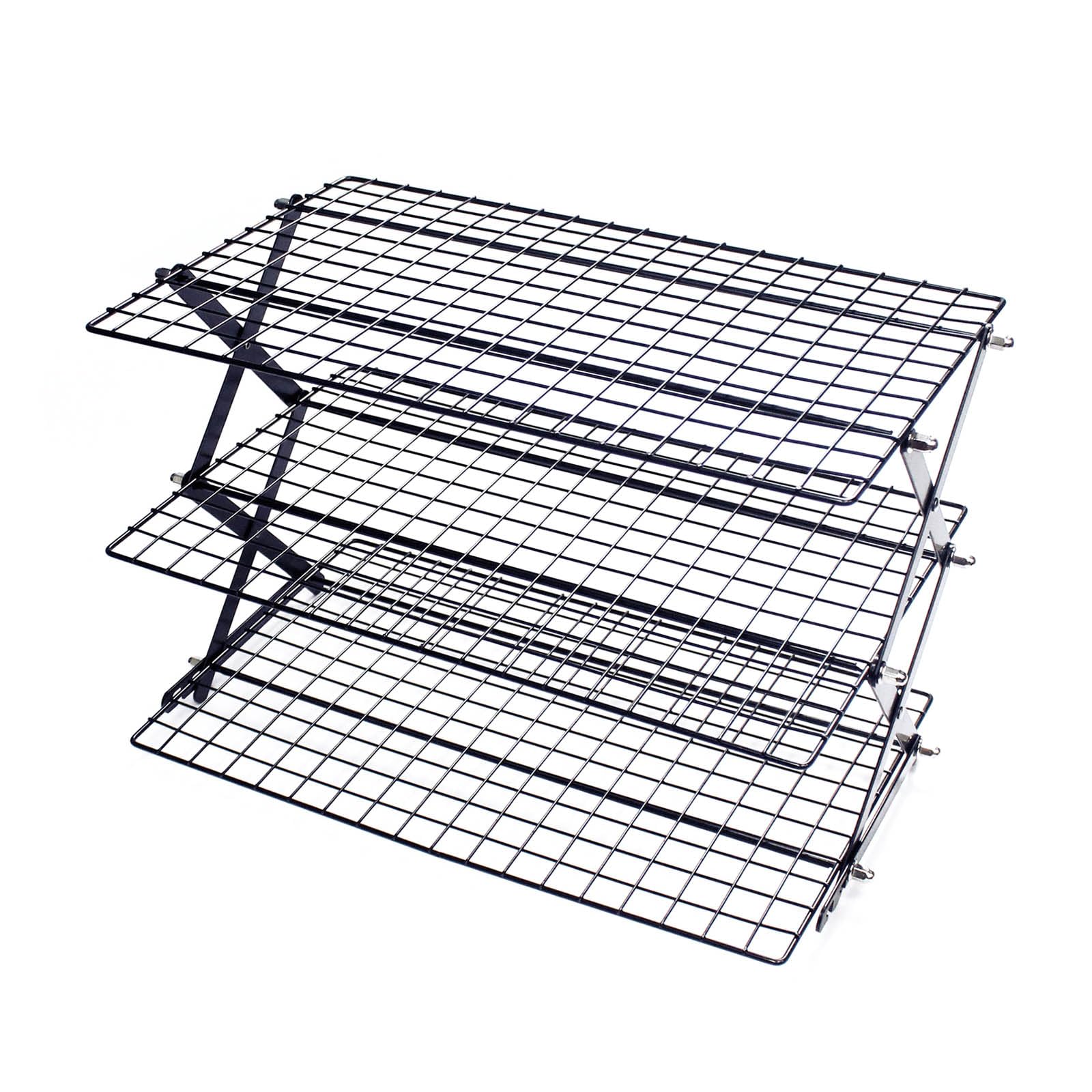 Sturdy Iron Cooling Rack 3/4 Adjustable Layer Collapsible Design BBQ Cooling Rack for Cookie Roasting Party