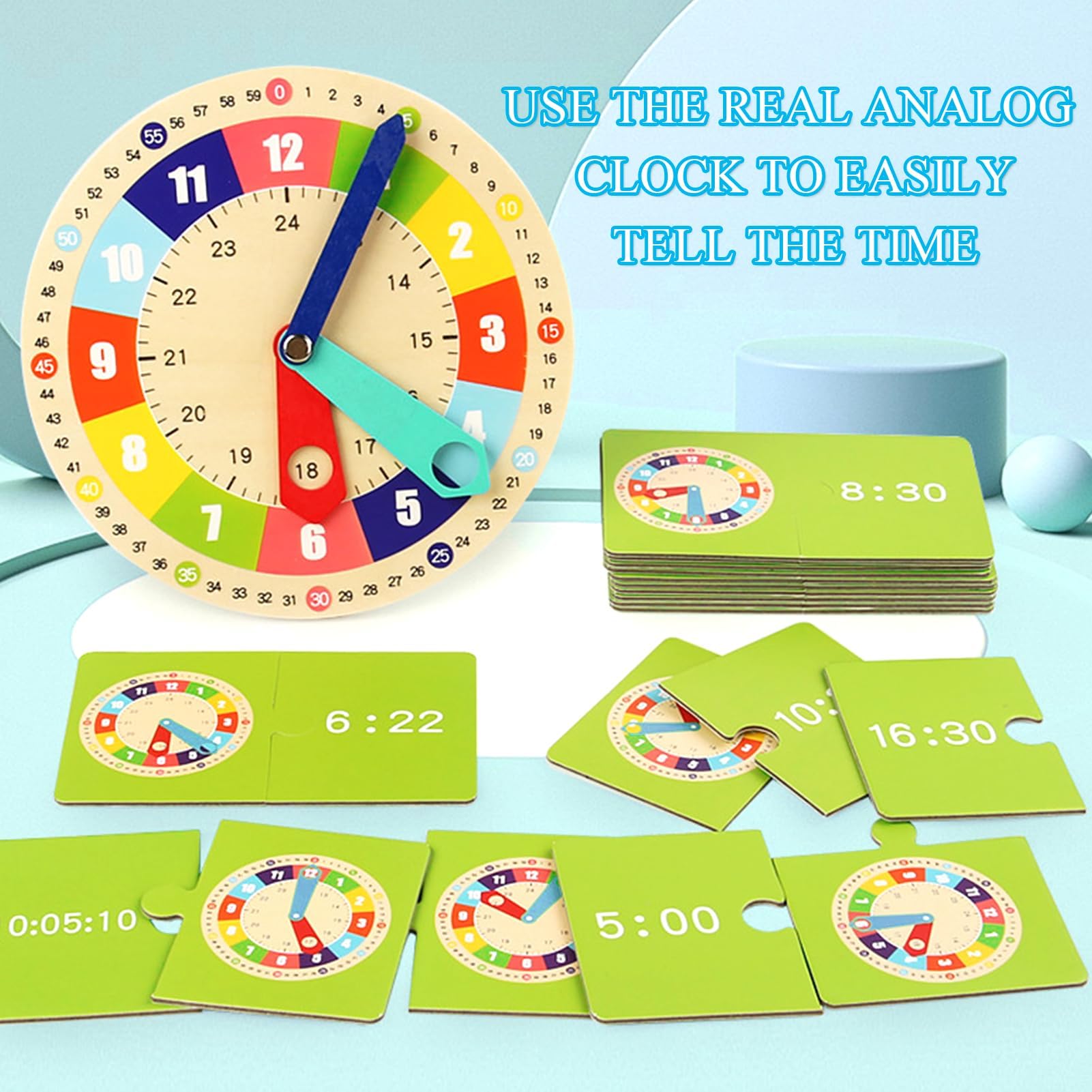 Orologio Didattico Montessori,Orologio per Bambini,Orologio Didattico per Bambino,Orologio per Imparare a Leggere L'ora,Educativo e Montessori,Apprendimento Precoce,Regalo Didattico