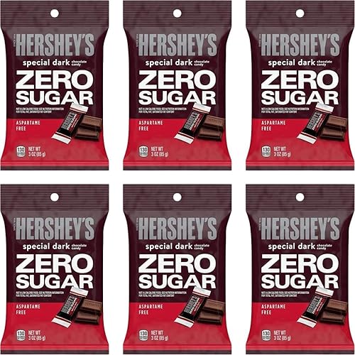 HERSHEY'S - Bolsas de caramelo de chocolate sin azúcar, 3 onzas (6 unidades) (SPECIAL DARK)