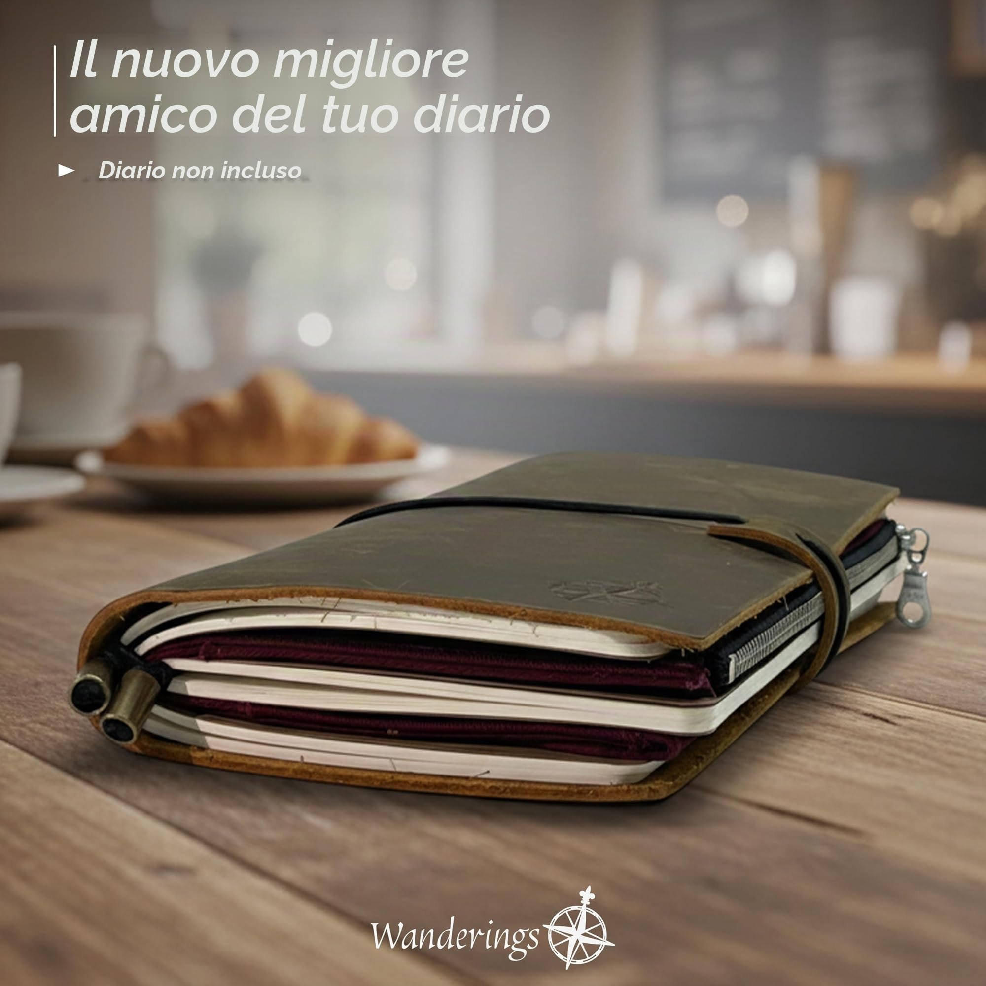 Wanderings Astuccio Con Cerniera E Tasche Per Carte 21x11 cm Tessuto In Cotone 100% Resistente
