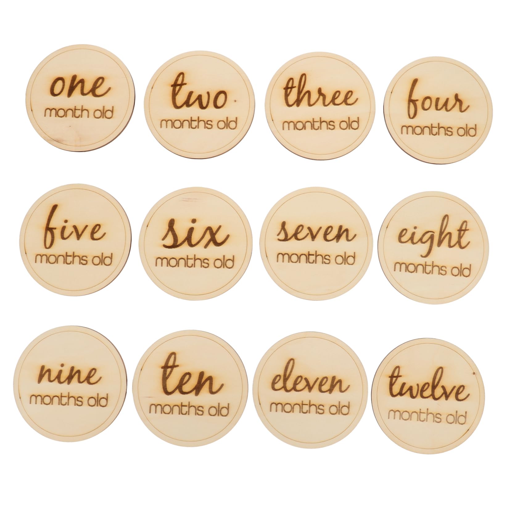 TOYANDONA 24piezas Tarjetas De Crecimiento para Bebés De Madera Accesorios De Fotografía para Recién Nacidos y Cumplemes Propósito Decorativo y Recuerdos