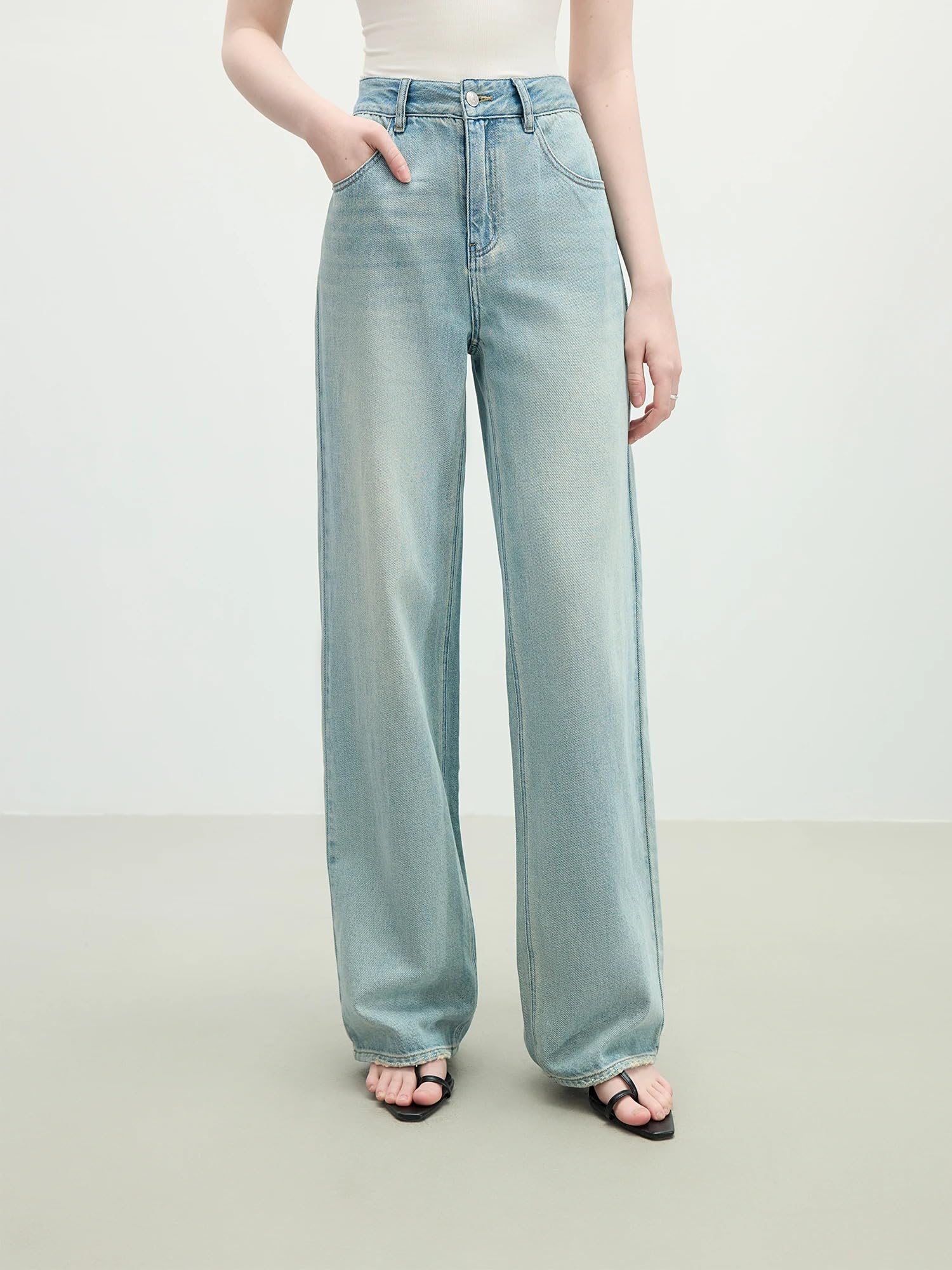 Pantalones Vaqueros para Mujer Tiro Alto Rectos Verano Ajustados Casuales Jeans para Mujeres