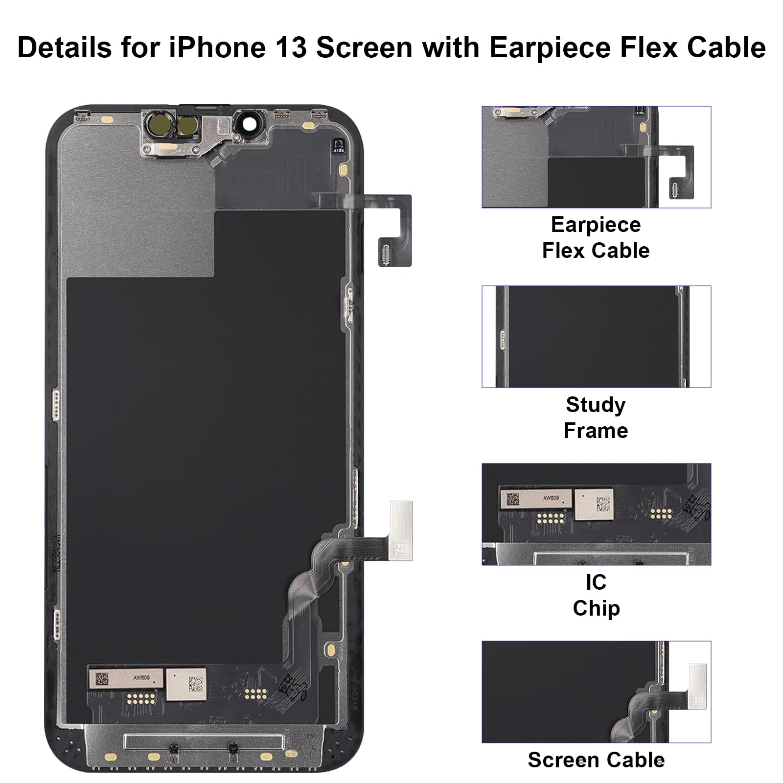 Amazon.com: for iPhone 13 Screen Replacement Kit with Earpiece