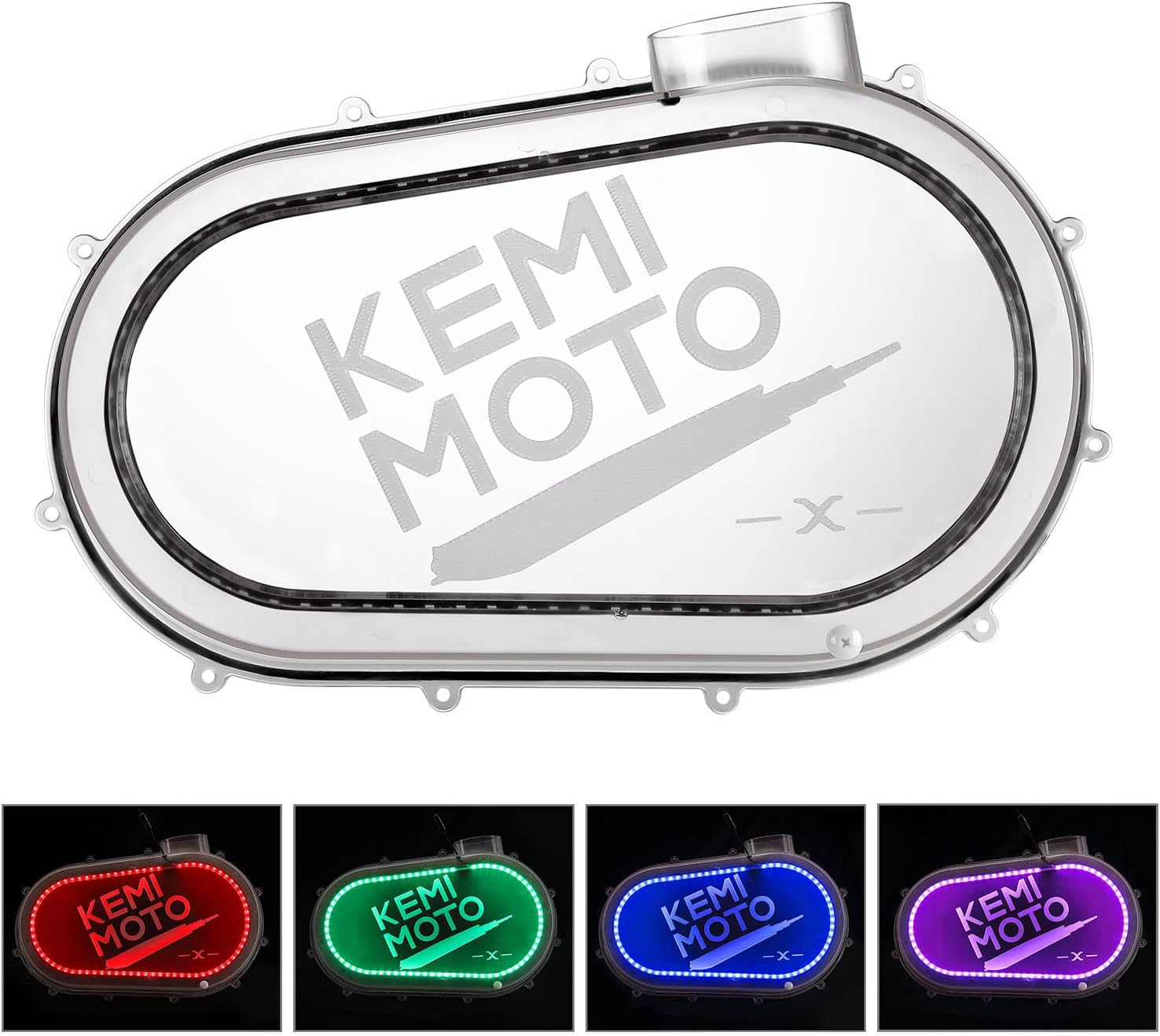 KEMIMOTO X3 Outer Clutch Cover with RGB Lights, Clear CVT Clutch Plate Housing Belt Cover Compatible with 2017-2022 Can Am Maverick X3 and Max, Replace OEM NEW 420212505