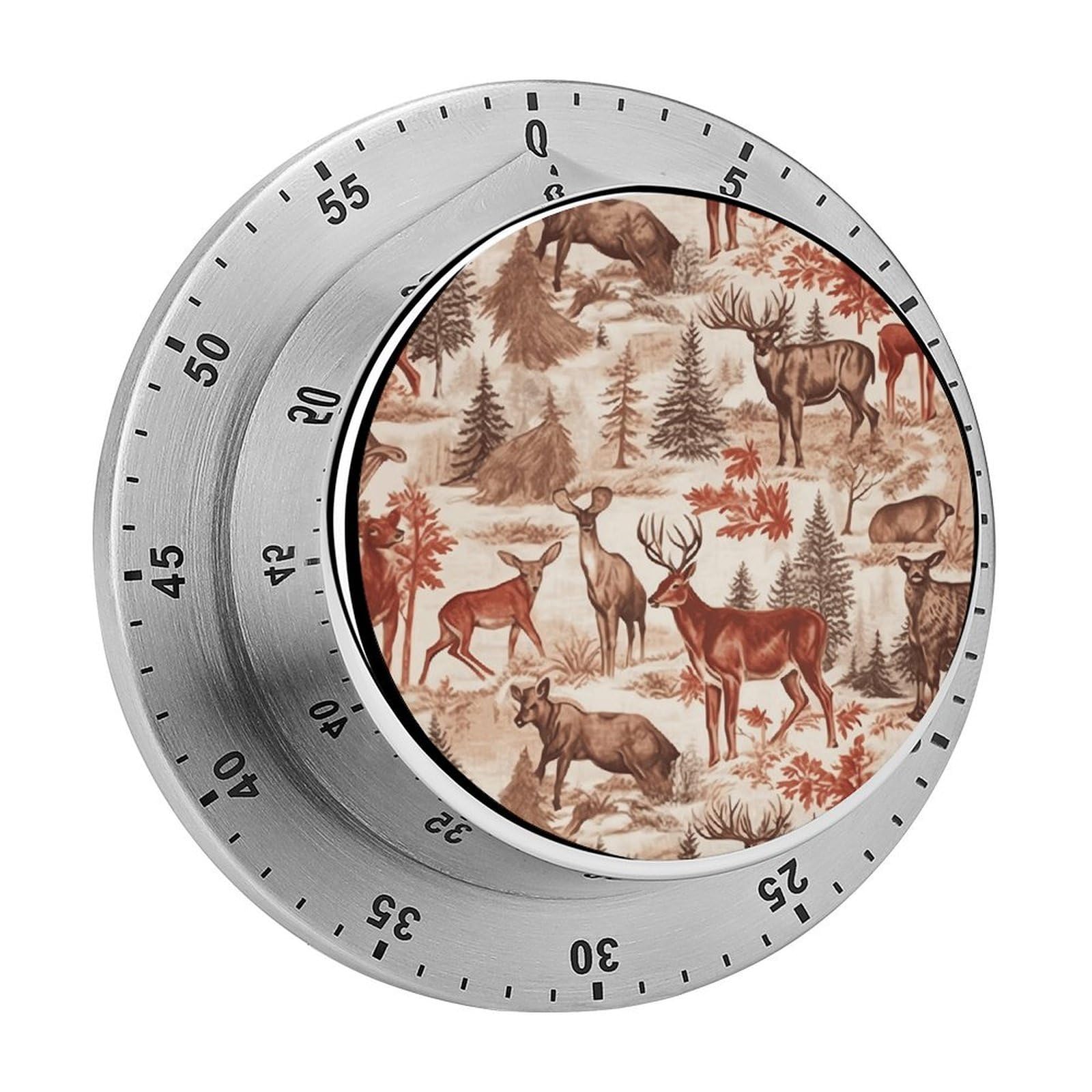 Animal Wilderness Bear Deer Visual Timer Cute Desk Timers No Batteries Required Magnetic Indoor Countdown Timers Loud Alarm Exquisite Manual Time Timer Clock for Gift