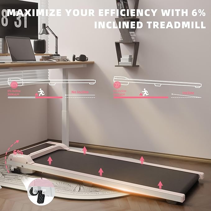 Caminadora Portátil Under Desk Walking Pad, Color Rosa miniatura 4