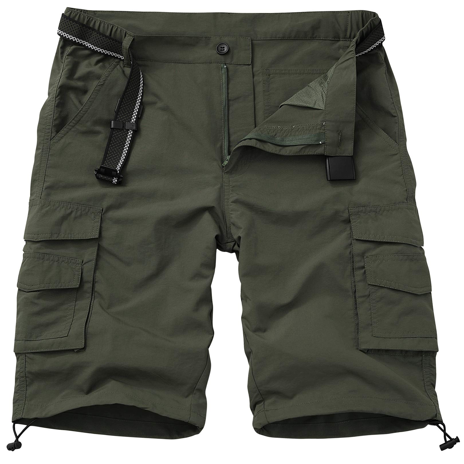Jessie Kidden Mens Outdoor Casual Expandable Waist Lightweight Water Resistant Quick Dry Fishing Hiking Shorts