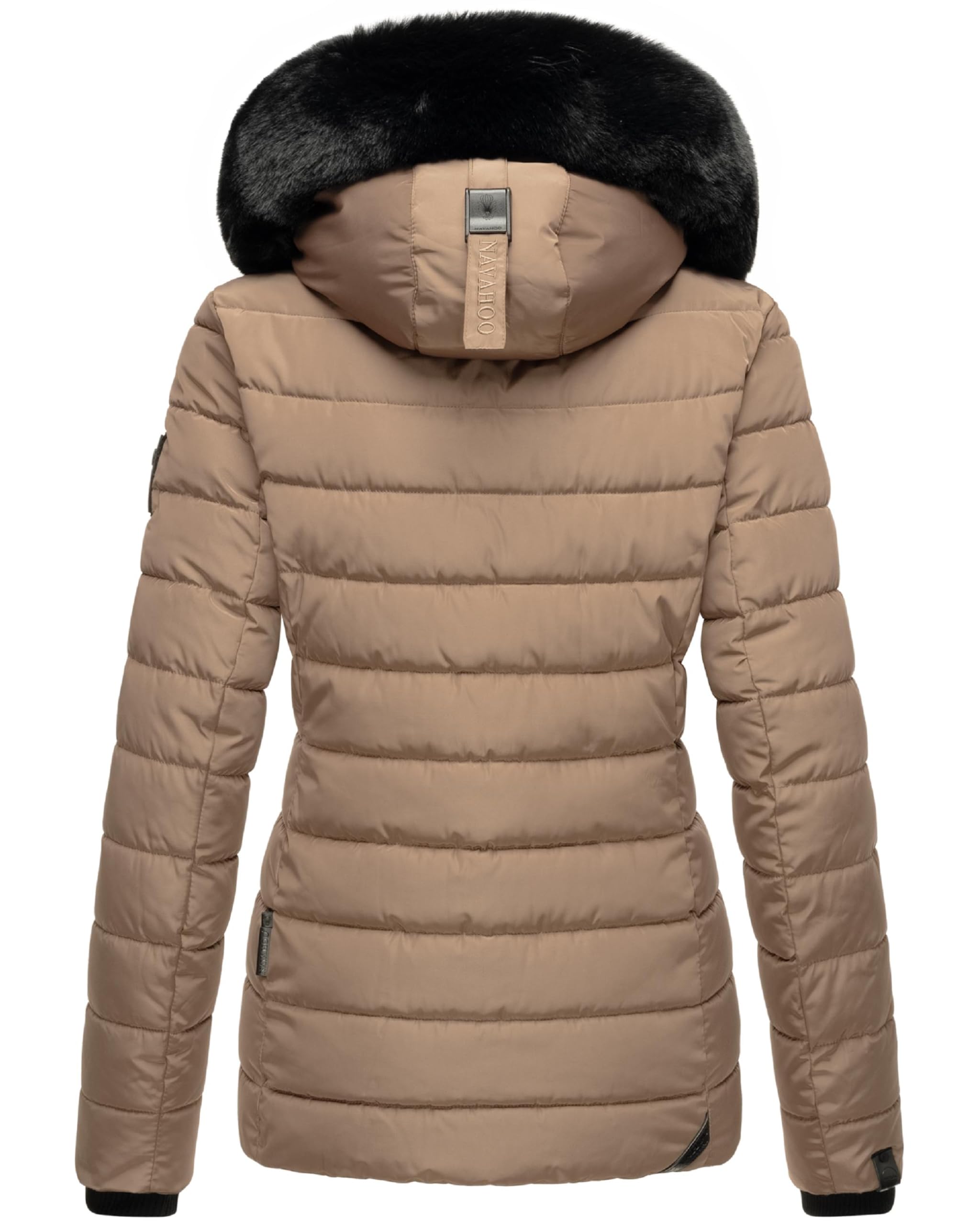 Navahoo Damen warme Winter Steppjacke mit abnehmbarer Kunstfell-Kapuze Milianaa XS-3XL