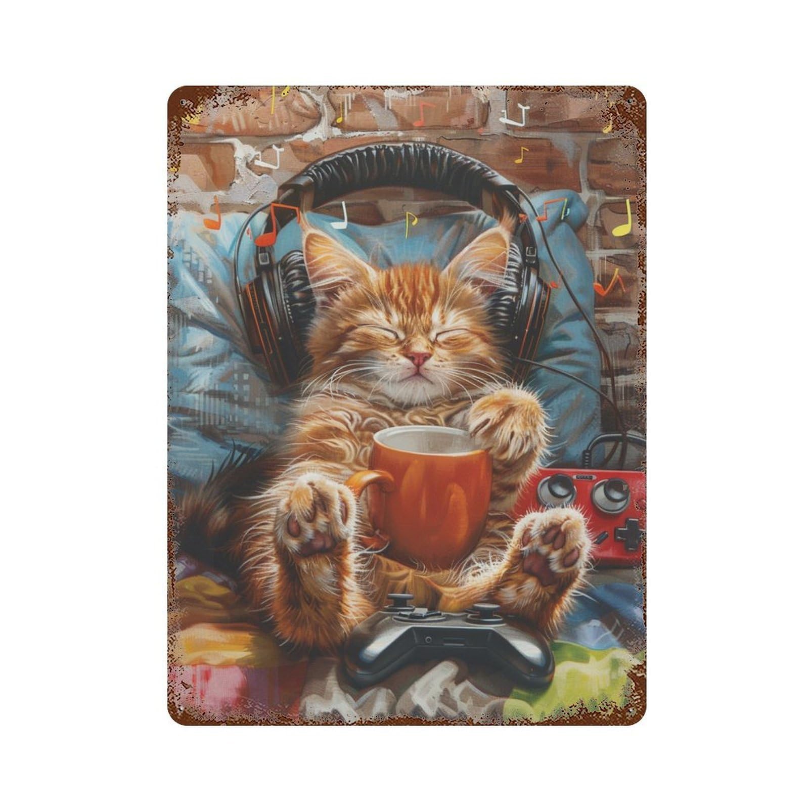 HDURYEYRYY Retro Leisure Tabby 03 Wall Retro Iron Vintage Art Metal Tin Sign Poster Modern Home Cofffee Club Art Bar Shop Decor Style 40x30cm