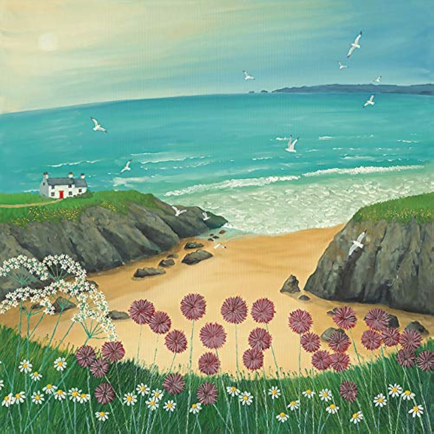 Jo Grundy (Ocean Breeze) Canvas Print, 40L x 40W cm