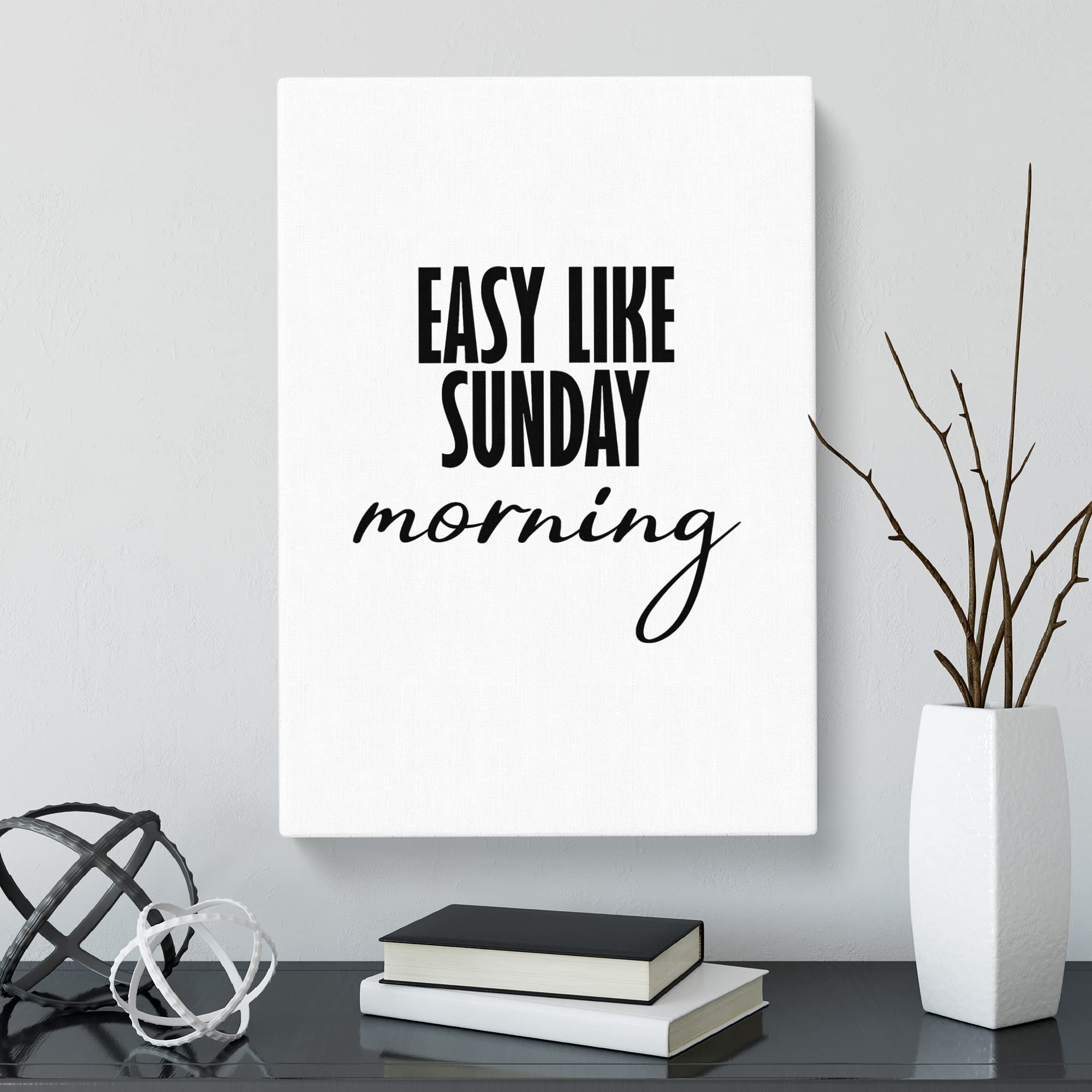 Easy Like Sunday Morning Typography Quote Canvas Print, Mixed, 25L x 50W cm - Image 2