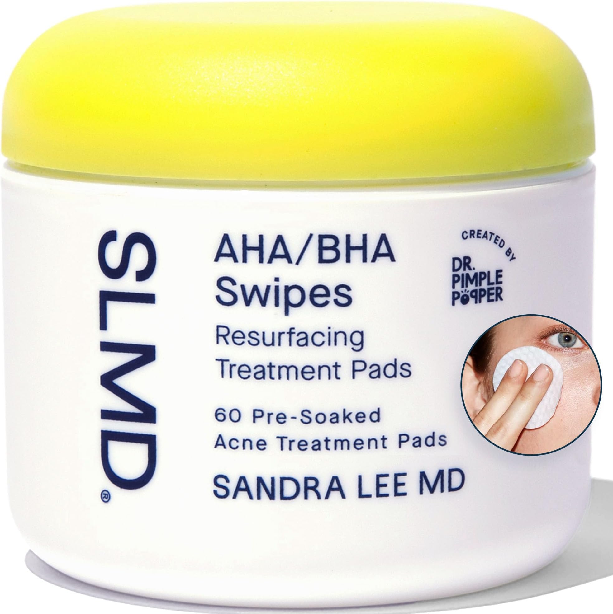 - by Dr. Pimple Popper - AHA BHA Toner Pads Swipes, Salicylic Acid, Glycolic Acid & Lactic Acid - Daily Resurfacing Pads for Face & Body - Facial Exfoliating Resurface, Treat, and Prevent Acne