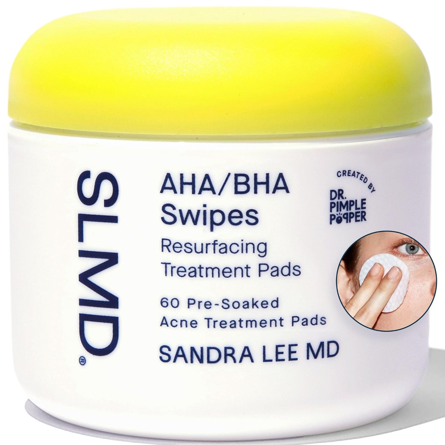 SLMD by Dr. Pimple Popper – AHA BHA Toner Pads Swipes, Salicylic Acid, Glycolic Acid & Lactic Acid – Daily Resurfacing Pads for Face & Body – Facial Exfoliating Pads Resurface, Treat, and Prevent Acne SLMD by Dr. Pimple Popper – AHA BHA Toner Pads Swipes, Salicylic Acid, Glycolic Acid & Lactic Acid – Daily Resurfacing Pads for Face & Body – Facial Exfoliating Pads Resurface, Treat, and Prevent Acne