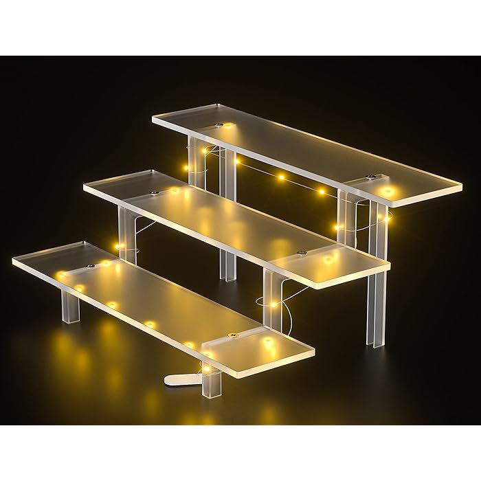 Buy WINKINE 3 Tier Acrylic Display Stand, Acrylic Risers for Displays, Step Display Stand Tiered