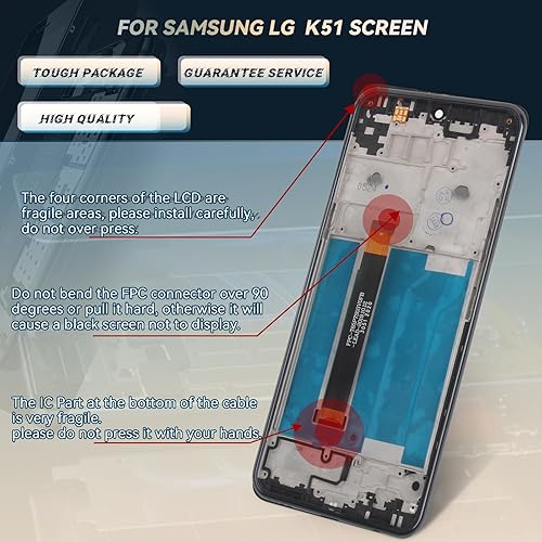 Miniatura 5 de Pantalla para LG K51 reemplazo táctil digitalizador para LG K51 LCD K500 K500UM K500KM K500MM LMK500MM LMK500MM LCD Panel de reemplazo con kit