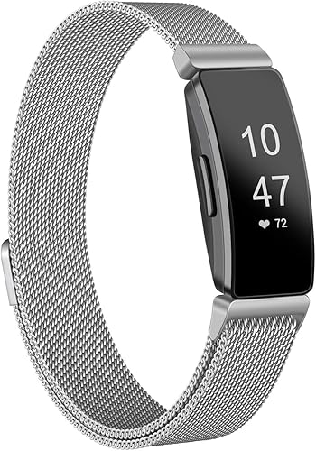 Vista 15 de Amzpas Bandas compatibles con Fitbit Inspire 2, Fitbit Inspire HR y Fitbit Inspire y Fitbit Ace 2, pulsera magnética ajustable de acero inoxidable