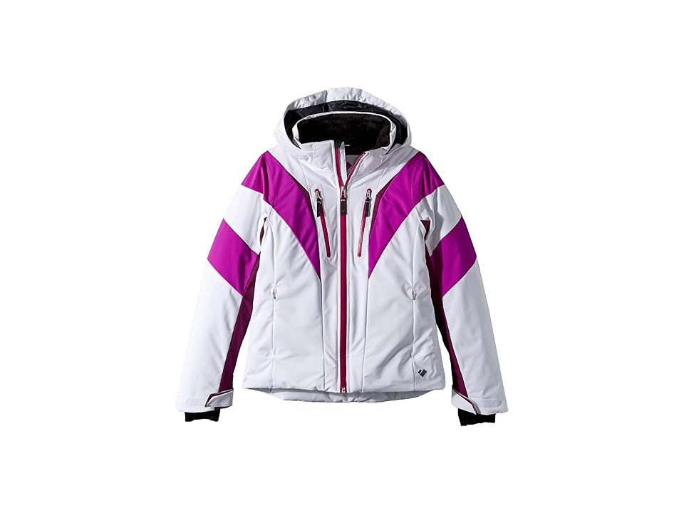 

Obermeyer Kids Gray Jacket (Little Kids/Big Kids) (White) Girl's Coat