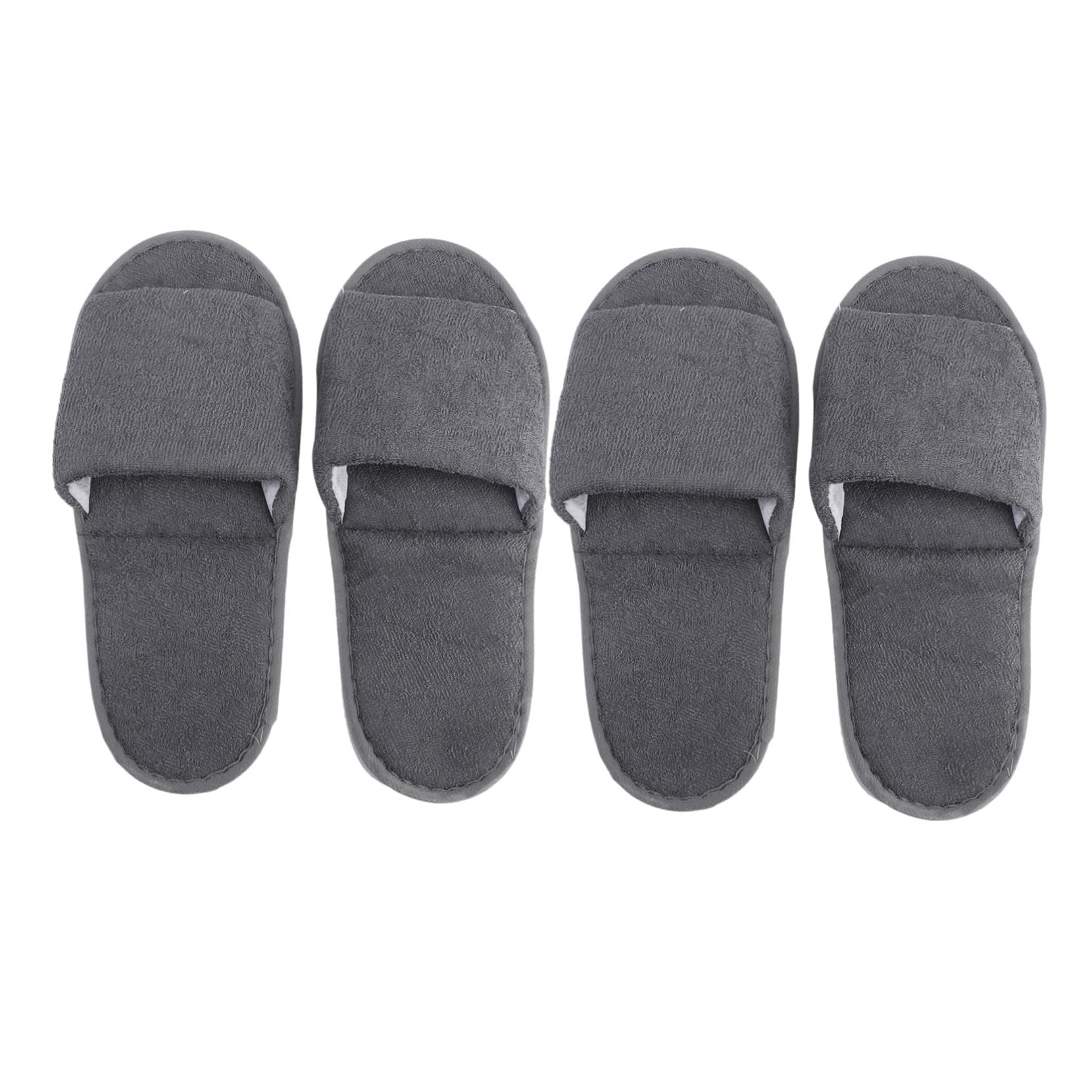 FOMIYES Simple Generous Design 2 Pairs of Foldable Slippers Non-slip Household Slippers
