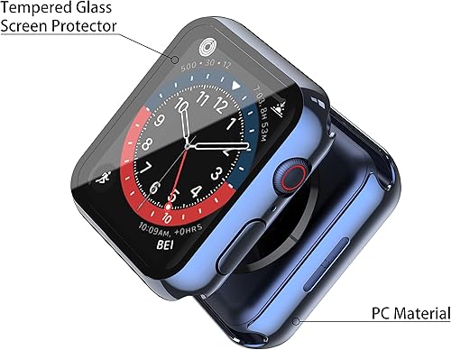 Miniatura 4 de Misxi - Juego de 2 fundas rígidas de PC con protector de pantalla de vidrio templado compatible con Apple Watch Series 9 (2023) Series 8 Series 7 de