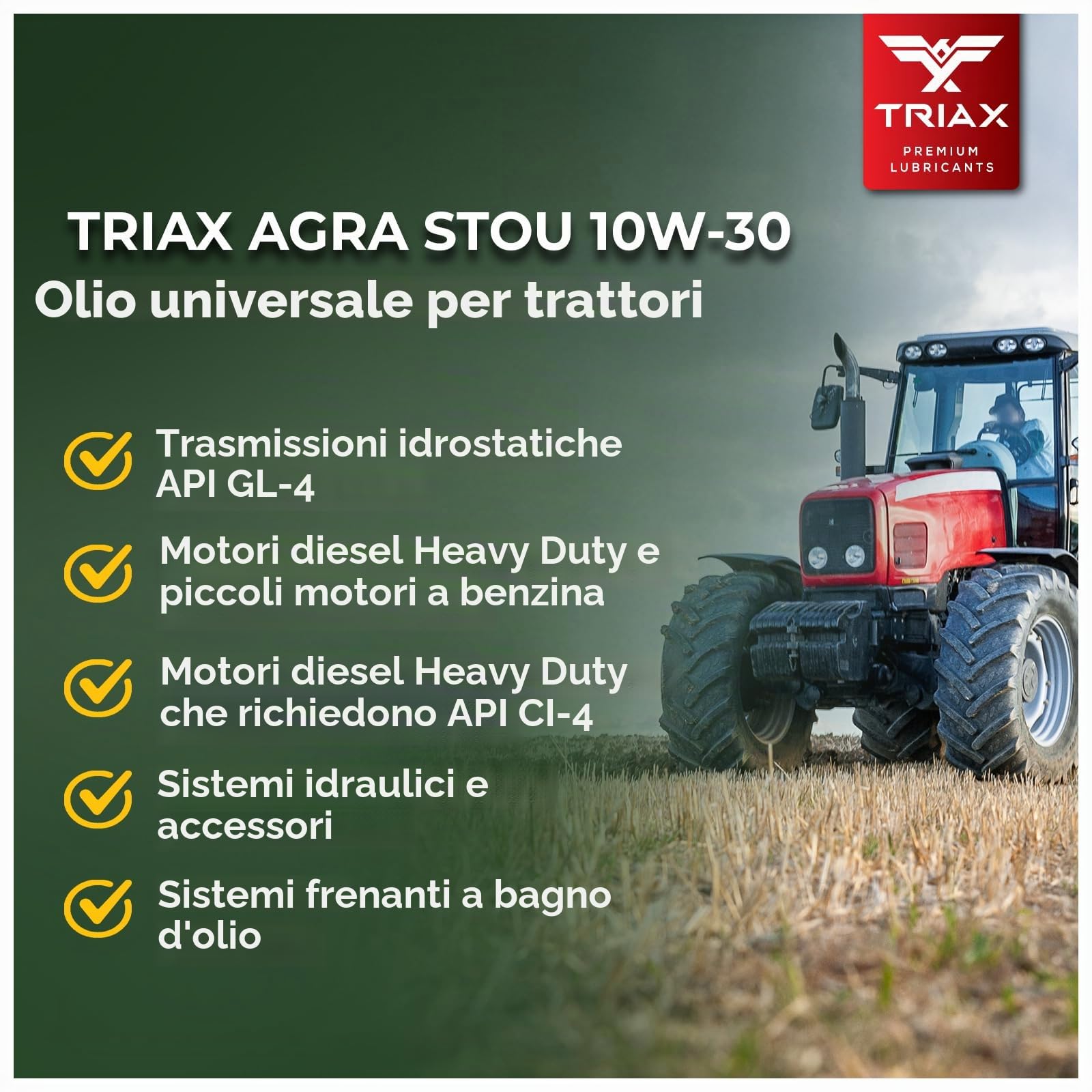 TRIAX Agra STOU Super Tractor 10W-30 Olio Universale per Trasmissione, idraulica, Motore e Freni a Bagno d'olio (Secchio da 5 galloni)
