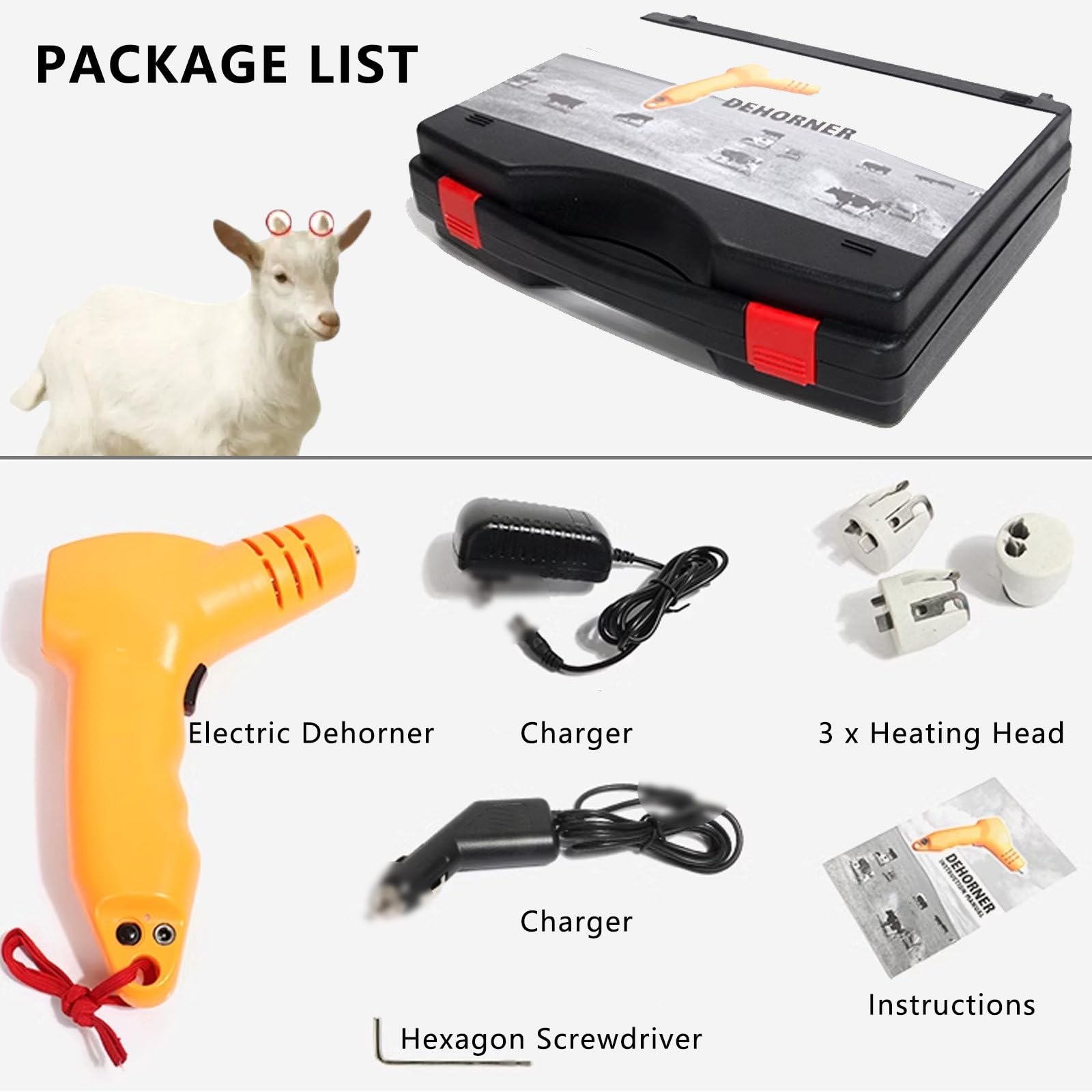 Dehorner Elettrico Portatile per Bovini E Ovini, con Schermo Digitale, Macchina Ricaricabile per La Rimozione del Riscaldamento delle Corna di Vitello E Agnello da Pascolo