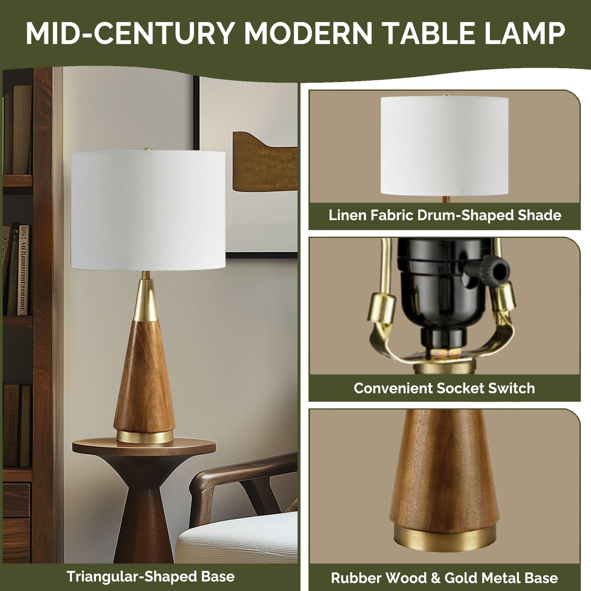Amazon.com: INK+IVY Chrislie Gold White Mid Century Modern Table