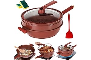 Non-Stick Clay Wok with Steamer Basket: A Culinary Masterpiece for Seamless Cooking
