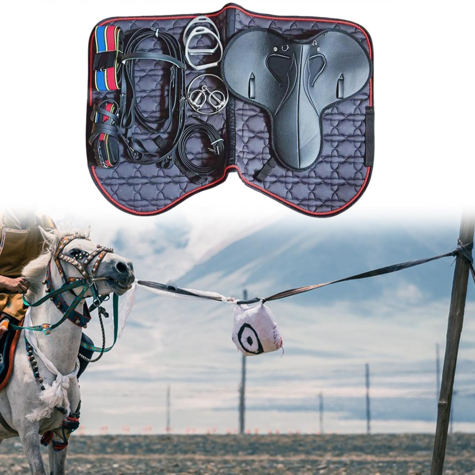 Kit sella professionale per cavallo da equitazione completo di | antisudore e cinghia toracica, su misura per gli appassionati di equitazione. Attrezzatura equestre. Set completo.