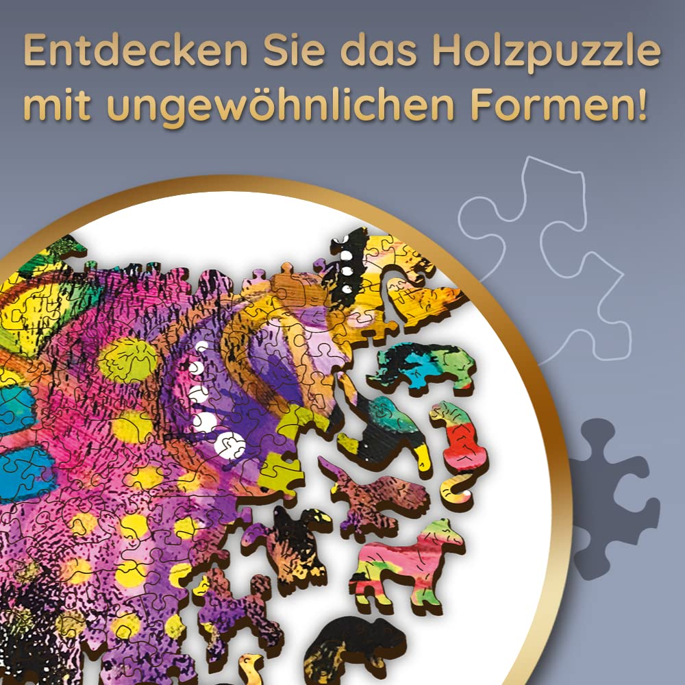 Trefl - Holzpuzzle, Buntes Katzenpuzzle - 1000 Teile, Wood Craft, unregelmäßige Formen, 100 Tierfiguren, hochwertiges modernes Puzzle, DIY, für Erwachsene und Kinder, holzpuzzle Erwachsene