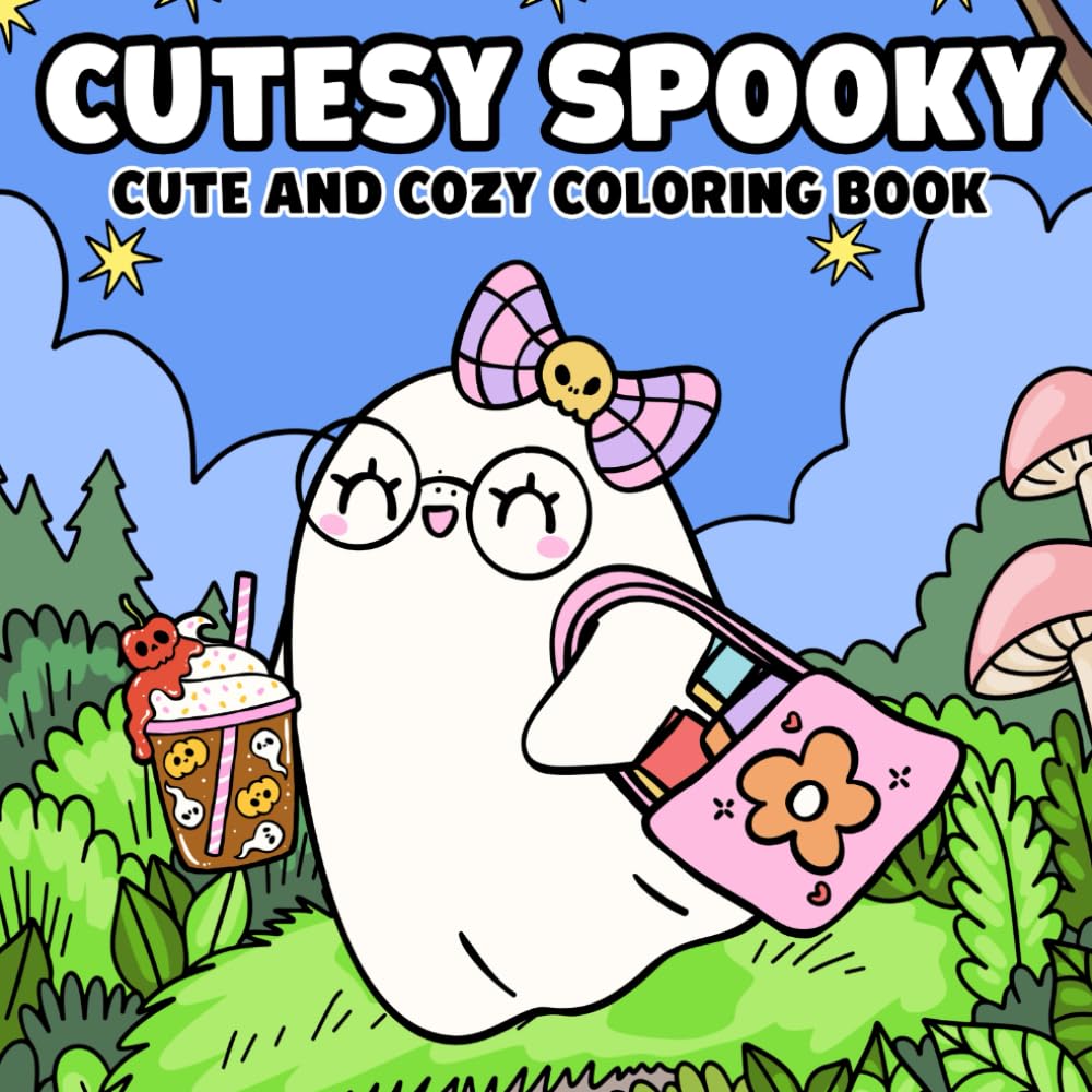 Cutesy Spooky: Cute and Cozy Coloring Book