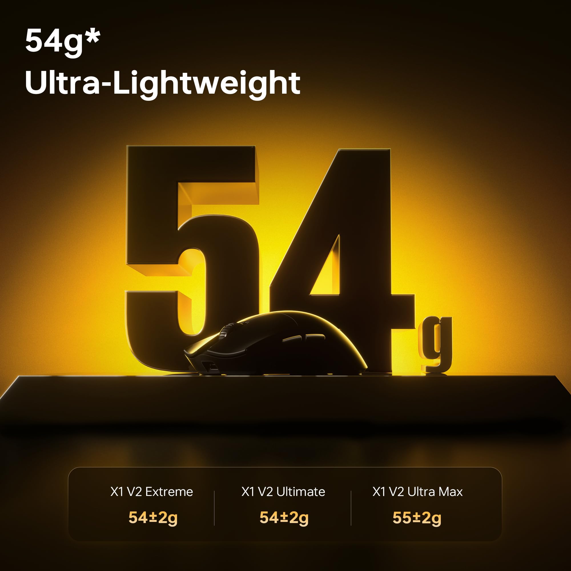 ATK Blazing Sky X1 V2 Ratón inalámbrico para juegos, 54 g, ligero, sensor PAW3950Ultra, MCU nórdico 54L15, interruptores ópticos, nuevo dongle GEM 8K, doble modo 2,4 G/cable (ultimo, rojo metálico)