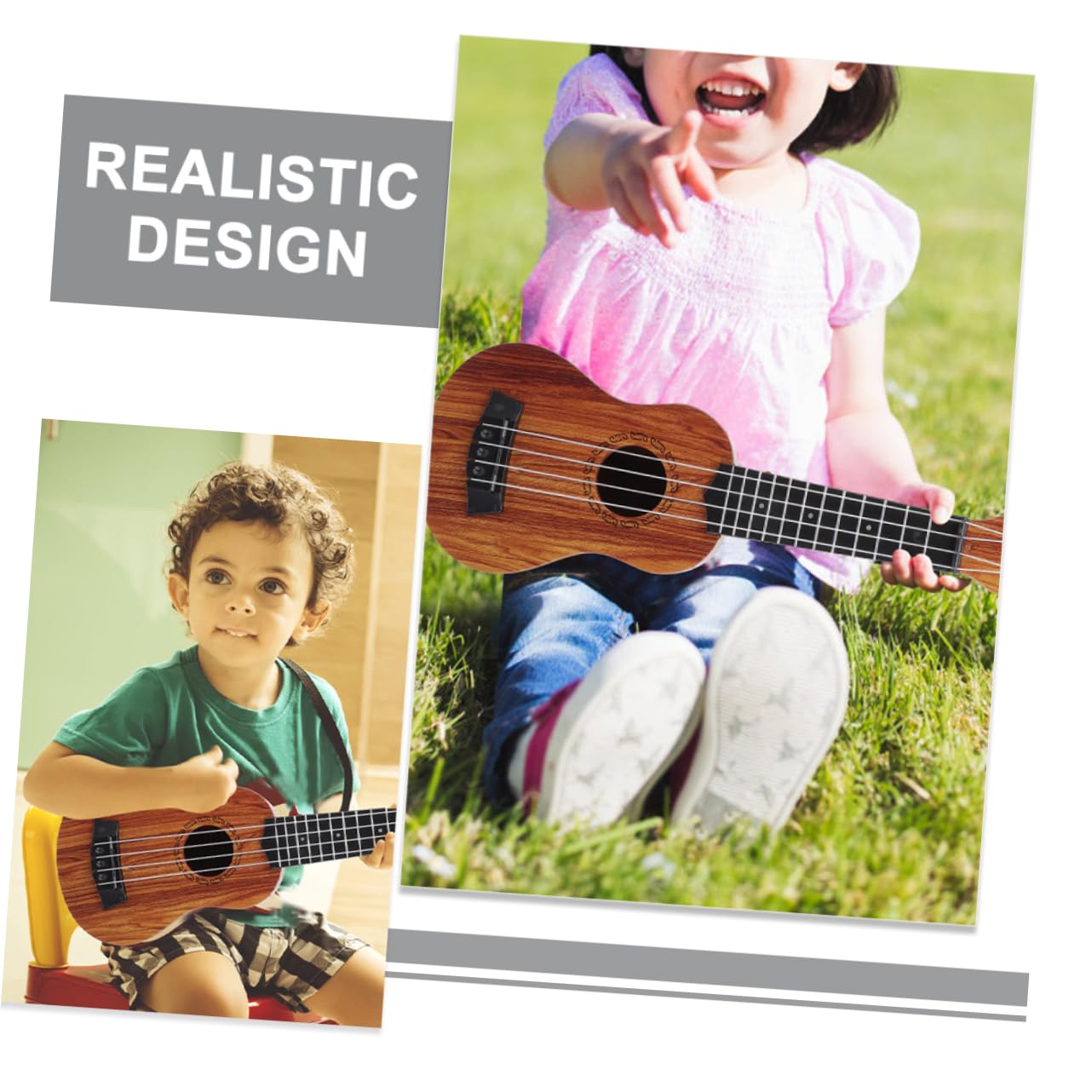Ukelele De Juguete Infantil Diseño Realista Instrumento Musical para Niño para Mini Niño y