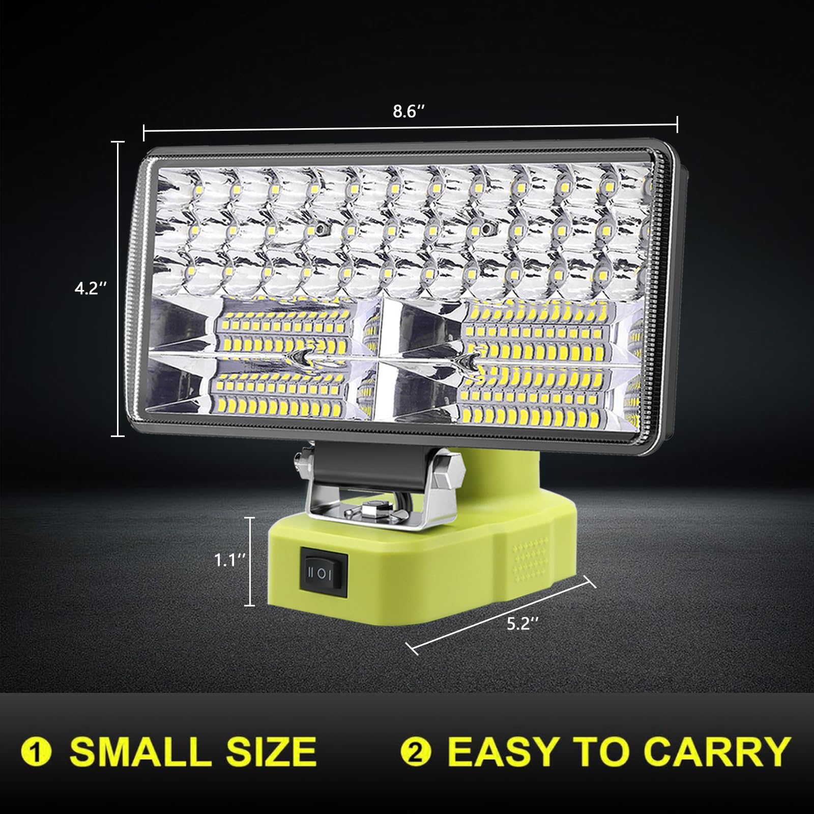 Lampe de travail compatible avec batterie RYOBI 18 V, 6 000 lm 40 W, lumière LED sans fil pour extérieur, randonnée, voiture, camping, garage, éclairage émergrncy (piles non incluses)