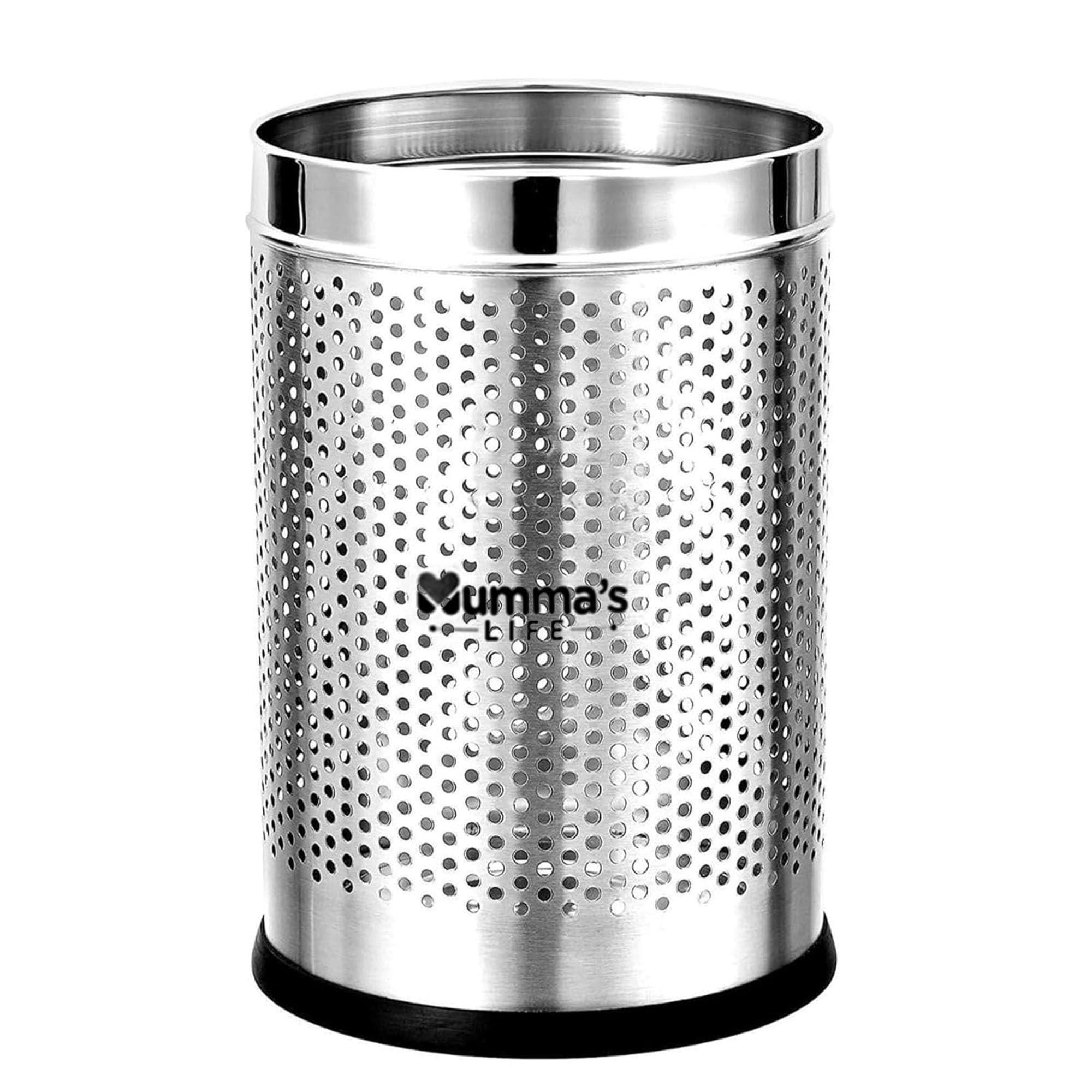 Mumma's LIFE Stainless Steel Open Perforated Dustbin Without Lid| Garb