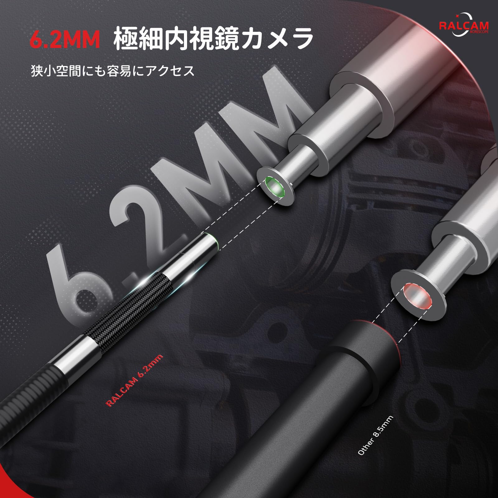 Amazon.co.jp: Ralcam ファイバースコープ先端可動式 5インチ液晶内視