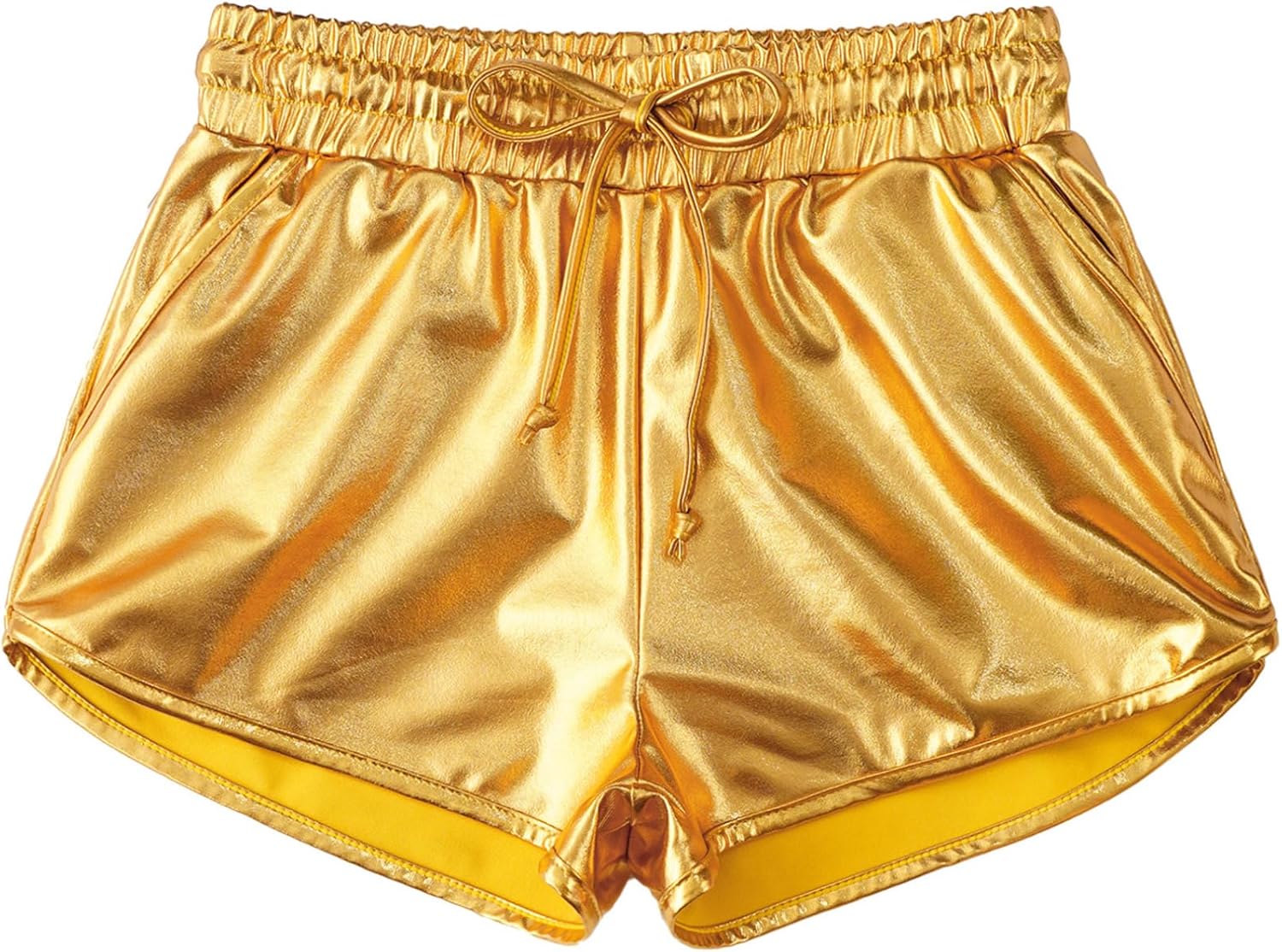 Agoky Girls Metallic Shorts Sparkly Disco Costume Shiny Hot Pants for Dancing Cheerleading Rave Festival