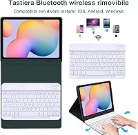 IVEOPPE Samsung Galaxy Tab S6 Lite Bluetooth billentyűzet tok, sötétzöld 3