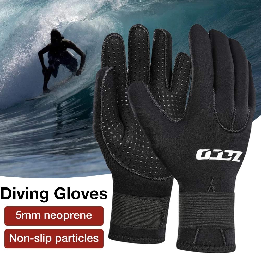 WYYHAA 3/5Mm Neoprene Wetsuit Gloves, Full Finger Anti Slip Wear-Resistant Warm Scuba Diving Gloves for Men Women Kayaking Surfing,3mm,M