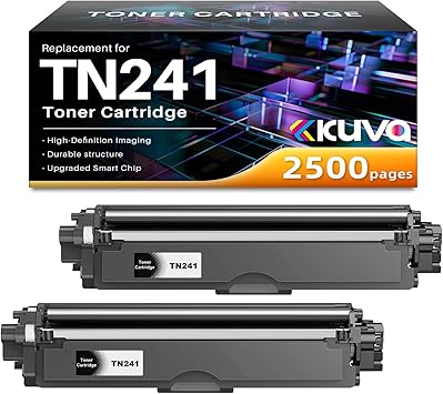 TN241BK Tóner TN241 Negro para Toner Brother TN241 TN245 TN242 TN246 para Brother DCP-9020CDW DCP-9015CDW HL-3140CW HL-3150CDW HL-3170CDW MFC-9130CW MFC-9140CDN MFC-9330CDW MFC-9340CDW (2 Negro)