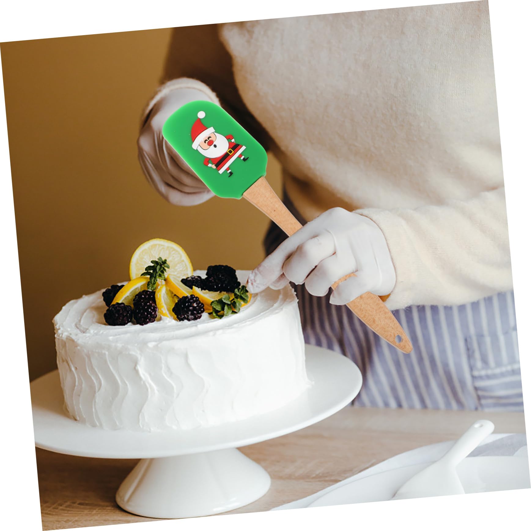 LABRIMP 4piezas Espátulas De Silicona Para Pasteles Utensilios De Cocina Antiadhesivos y Livianos Diseño Navideño Herramientas Prácticas Para Mezclar Crema y Mantequilla