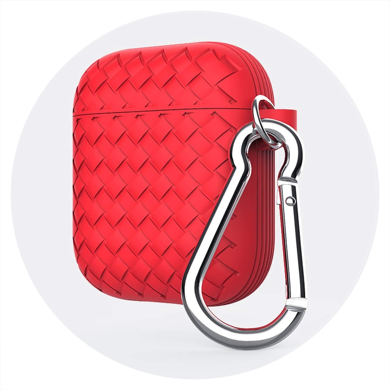 Goojodoq for Airpods Case Airpod Funda Cover Support Wireless Charging Headphones Case Bag Soft Silicone Case for Air Pod 1 2,Red for Airpods