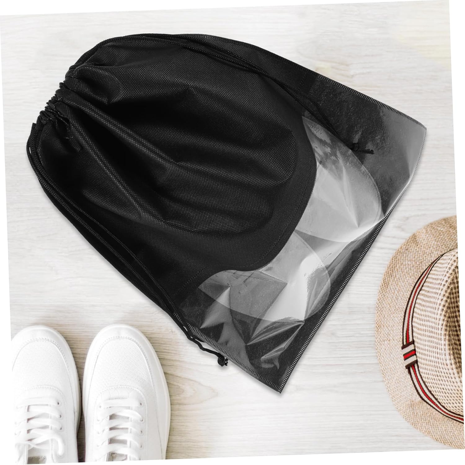 6pcs Clear Drawstring Shoe Bags Storage Pouch for Travel Capacity Organizers with Transparent Window for Men and Women Shoes