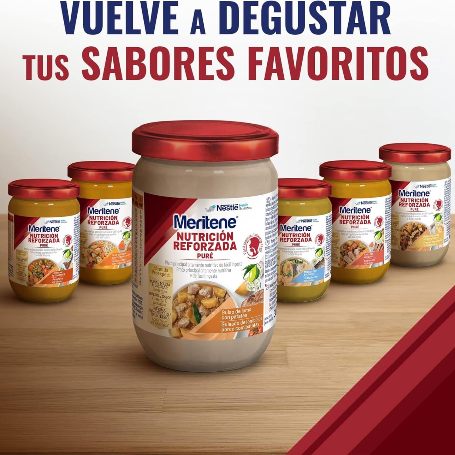 Meritene Puré de Guiso de Lomo con Patatas 300 gr Alimento Nutritivo para Adultos con Dificultad para Tragar