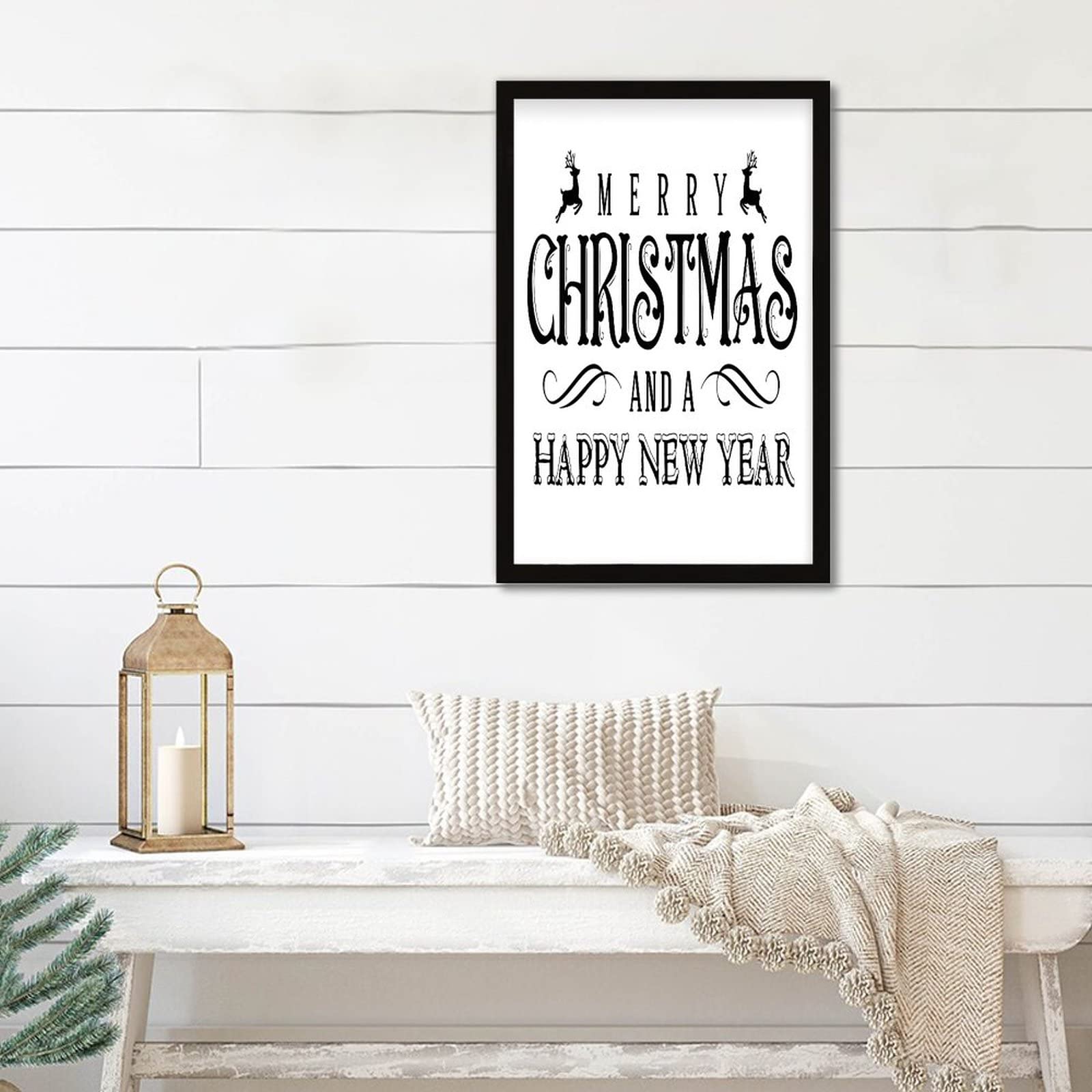 Panneau bois Merry Christmas 20x30 cm pour égayer une salle de bain sans âme à Noël