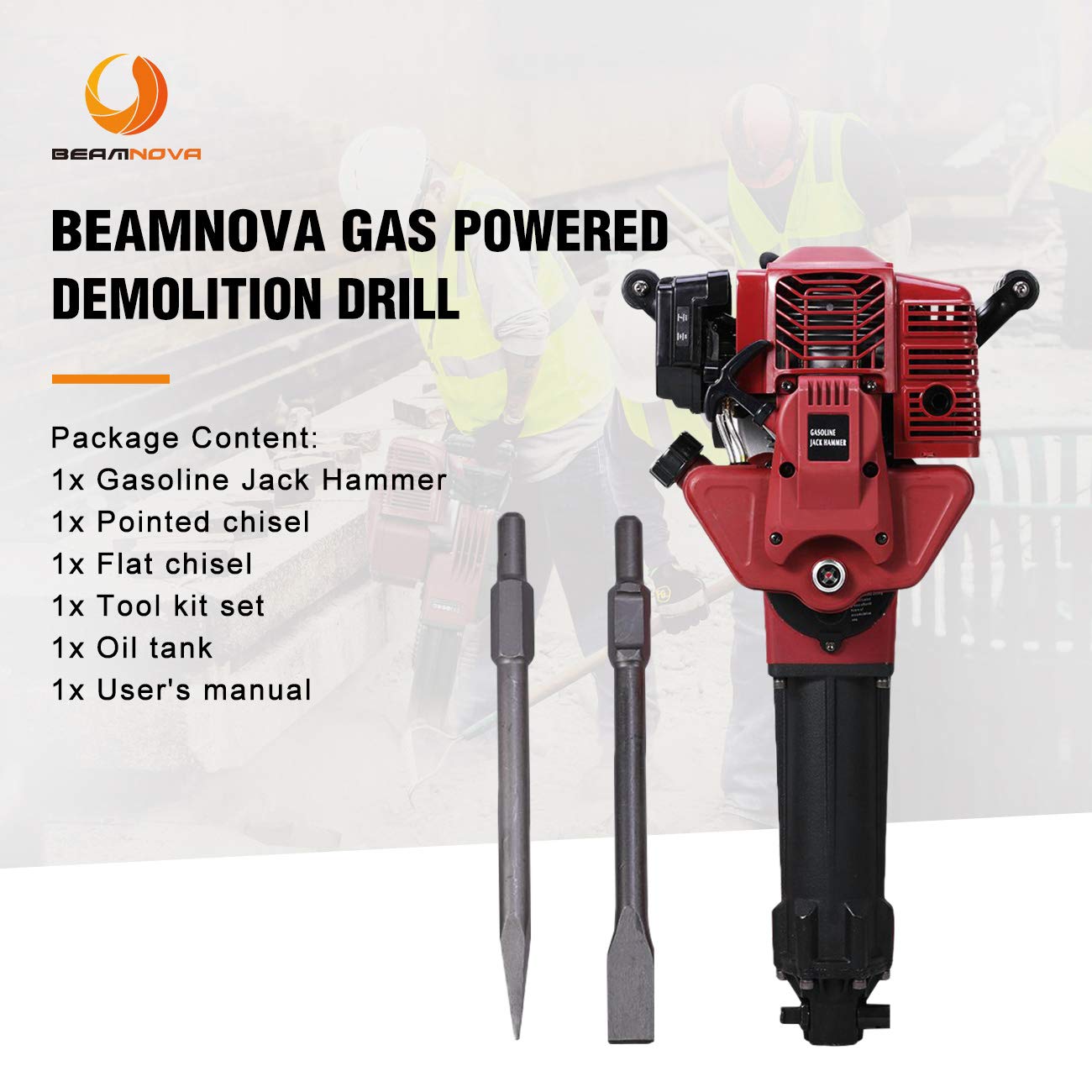 Buy BEAMNOVA Demolition Hammer Gas Powered Demolition Drill Jack Hammer