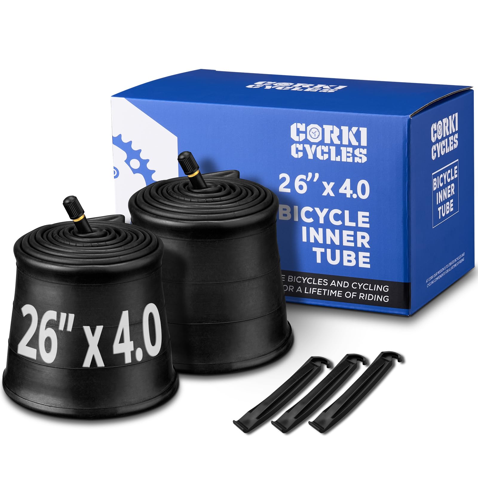 26 Inch Mountain Bike Tire Inner Tube 26 x 1.75 1.85 1.9 1.95 2.0 2.1 2.125 2.2 2.25 2.3 2.35 2.4 4.0 Presta 48mm Schrader Valve 32mm, Heavy Duty