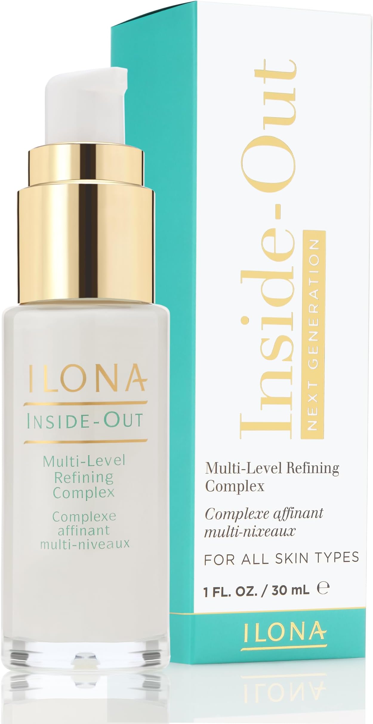ILONA Inside-Out | NextGen Multi-Level Refining Complex | Exfoliating & Smoothing Facial Lotion | Low pH | Aloe Vera & 10% Glycolic Acid | 1.0 oz
